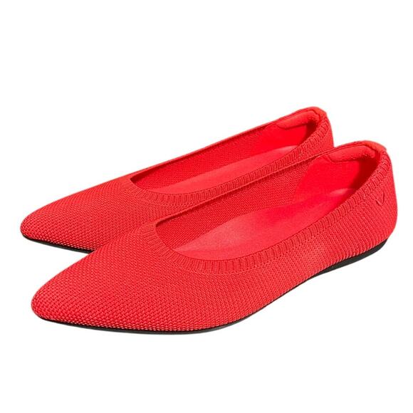 VIVAIA Pointed Toe Ballet Flats Aria 5 Ruby Red Slip On Shoes‎ Womens 36.5 US 6 - Picture 1 of 8